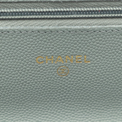 マトラッセ チェーンウォレット キャビアスキン ライトグリーン ゴールド金具 シャネル バッグ CHANEL