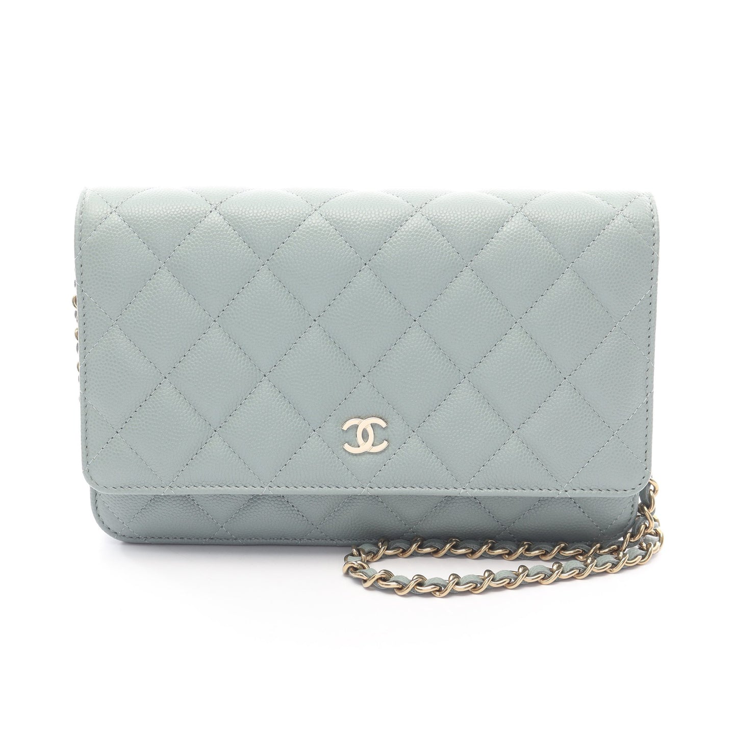 マトラッセ チェーンウォレット キャビアスキン ライトグリーン ゴールド金具 シャネル バッグ CHANEL