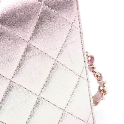 マトラッセ チェーンショルダーバッグ ラムスキン ピンク シャンパンゴールド ゴールド金具 メタリック シャネル バッグ CHANEL