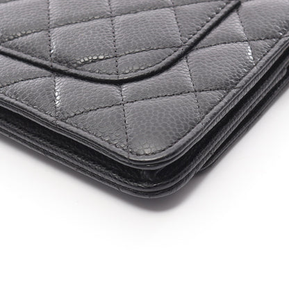 マトラッセ チェーンウォレット キャビアスキン ブラック ゴールド金具 シャネル バッグ CHANEL