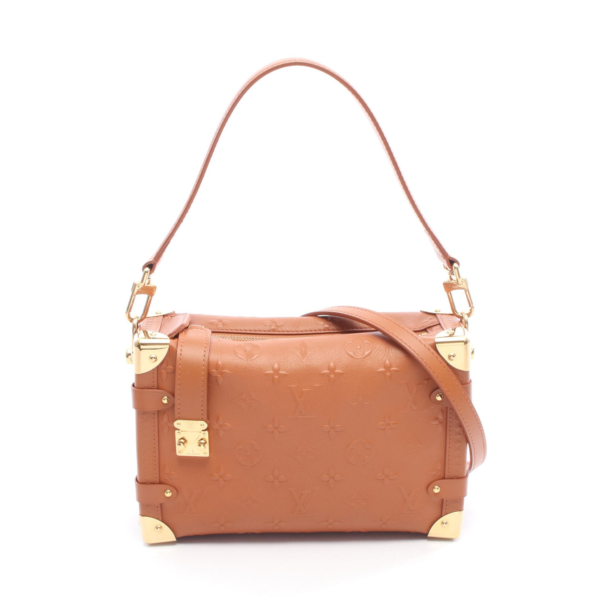 サイドトランク モノグラム タン ハンドバッグ レザー ブラウン 2WAY ルイヴィトン バッグ LOUIS VUITTON