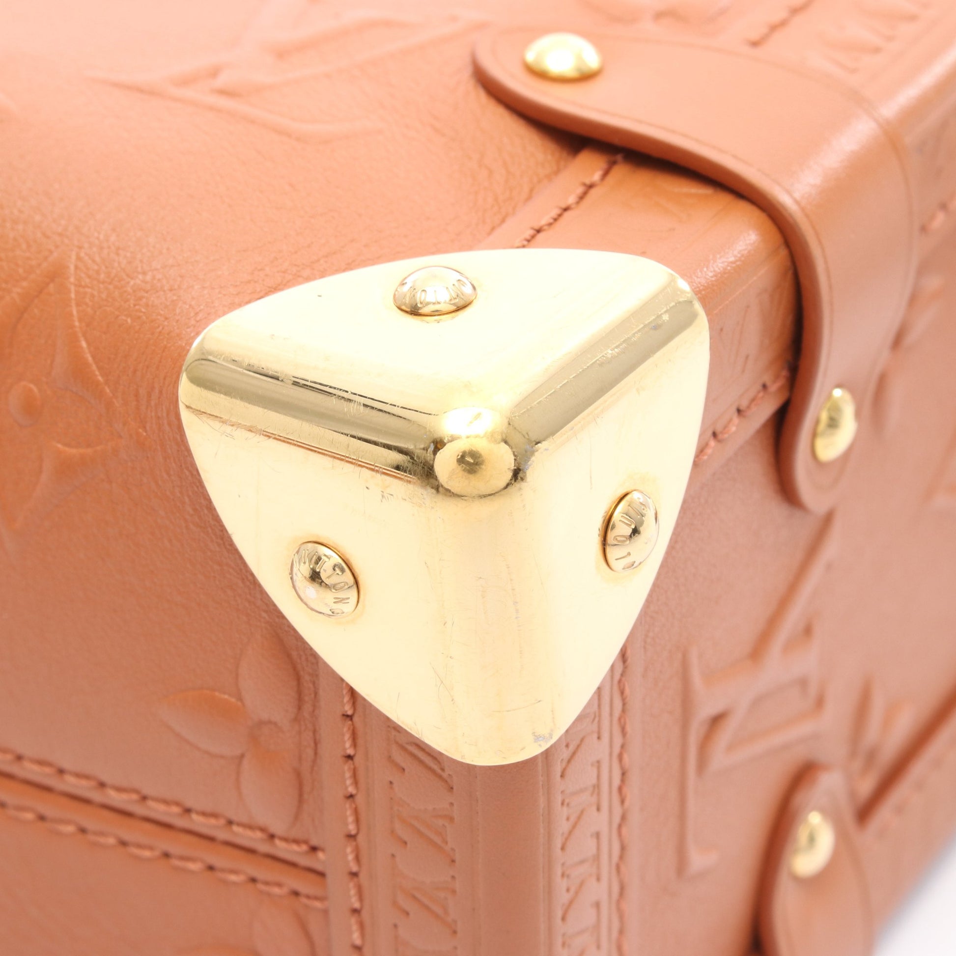 サイドトランク モノグラム タン ハンドバッグ レザー ブラウン 2WAY ルイヴィトン バッグ LOUIS VUITTON