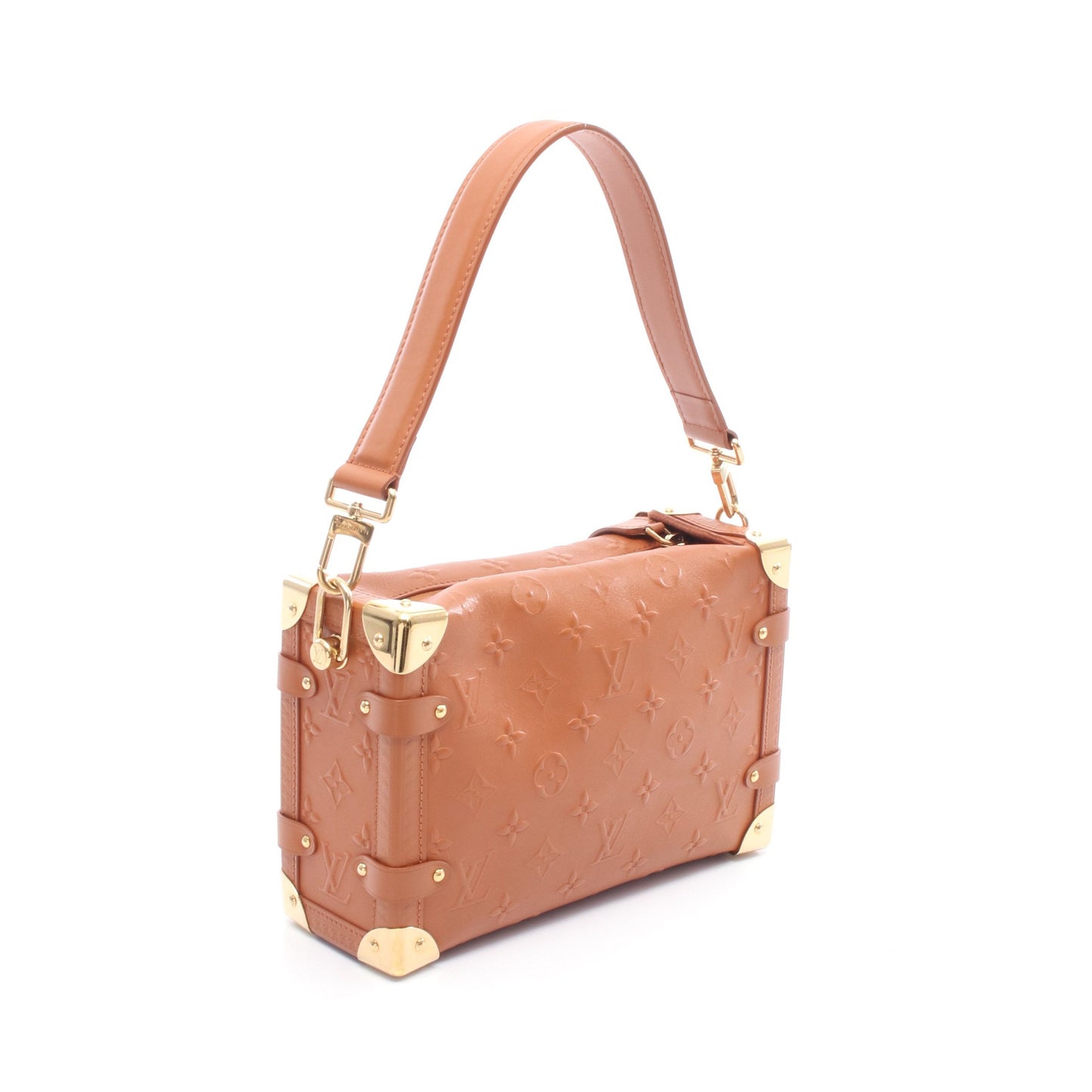 サイドトランク モノグラム タン ハンドバッグ レザー ブラウン 2WAY ルイヴィトン バッグ LOUIS VUITTON