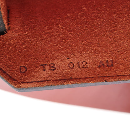 エールバッグジップPM ハンドバッグ トワルオフィシエ レザー ピンク ブラウン シルバー金具 D刻印 エルメス バッグ HERMES