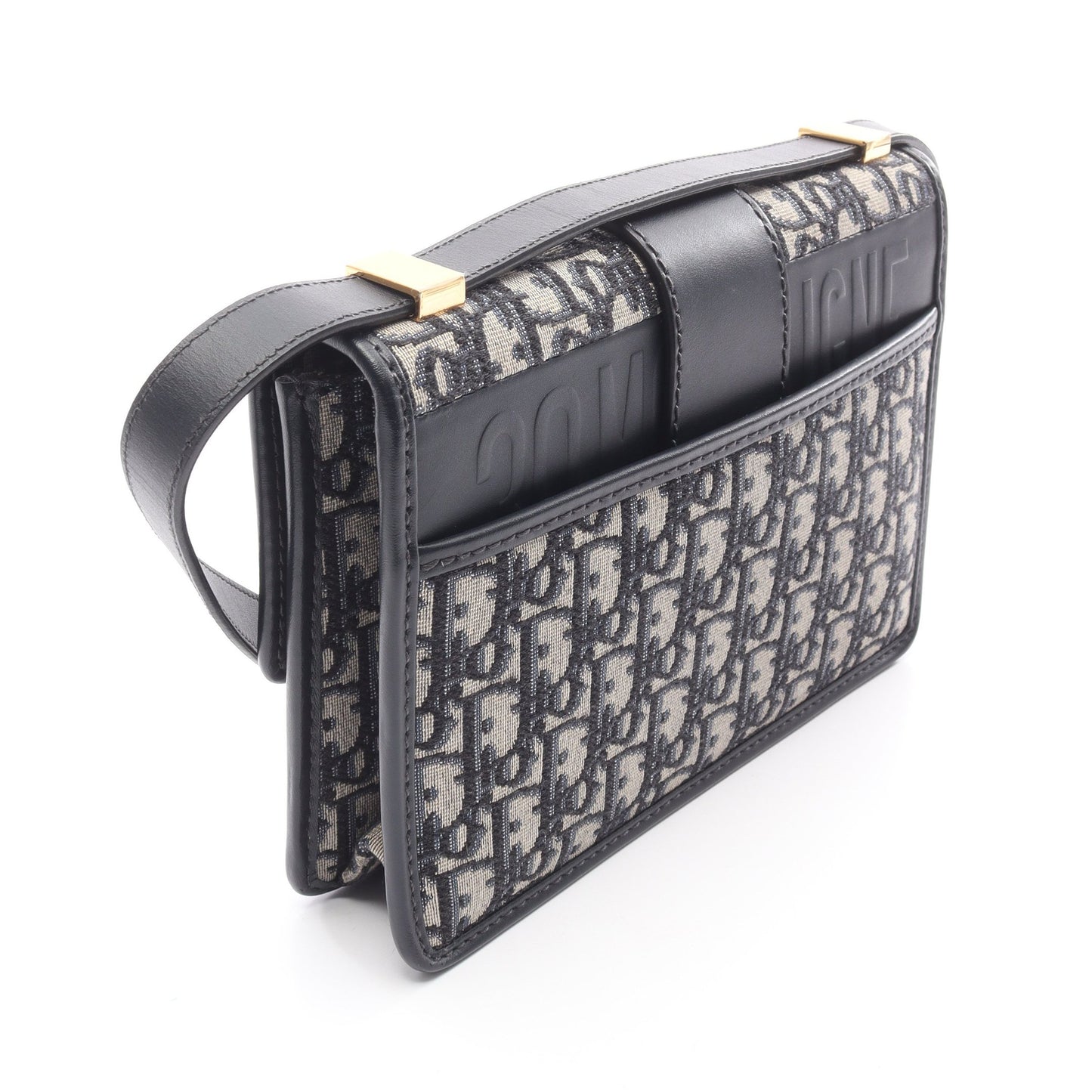 30 MONTAIGNE オブリーク ジャカード ショルダーバッグ キャンバス レザー ネイビー ベージュ クリスチャンディオール バッグ Christian Dior
