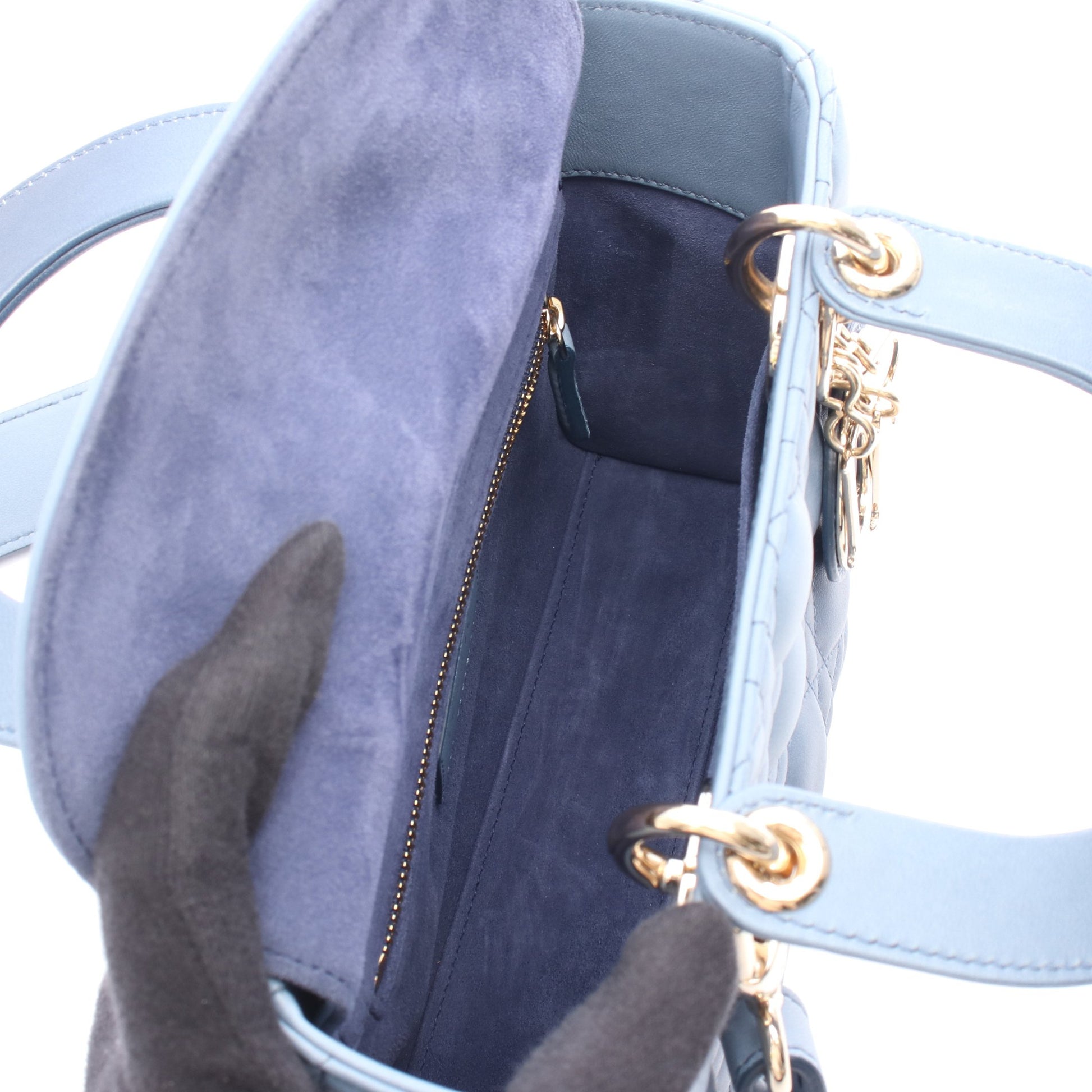 LADY DIOR MY ABCDIOR レディディオール スモール カナージュ ハンドバッグ レザー ブルー ネイビー 2WAY クリスチャンディオール バッグ Christian Dior