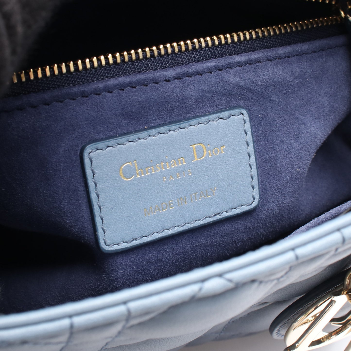 LADY DIOR MY ABCDIOR レディディオール スモール カナージュ ハンドバッグ レザー ブルー ネイビー 2WAY クリスチャンディオール バッグ Christian Dior