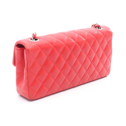マトラッセ チェーンショルダーバッグ ラムスキン レッド シルバー金具 シャネル バッグ CHANEL