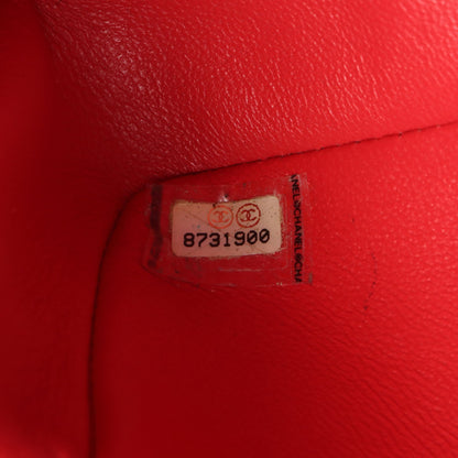 マトラッセ チェーンショルダーバッグ ラムスキン レッド シルバー金具 シャネル バッグ CHANEL