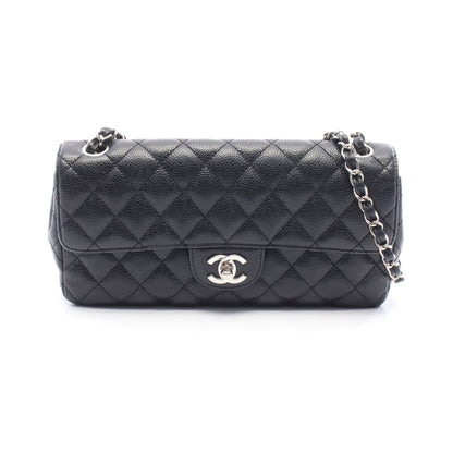 マトラッセ チェーンショルダーバッグ キャビアスキン ブラック シルバー金具 シャネル バッグ CHANEL