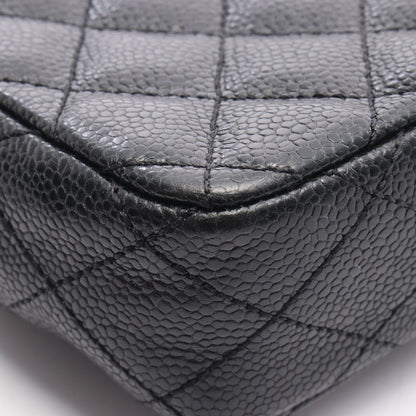 マトラッセ チェーンショルダーバッグ キャビアスキン ブラック シルバー金具 シャネル バッグ CHANEL