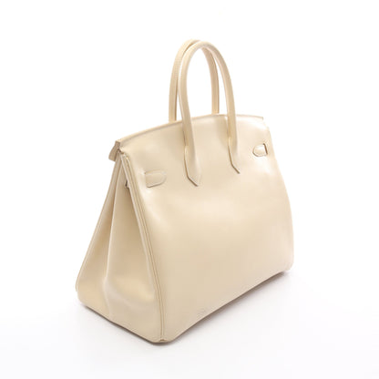 バーキン35 ハンドバッグ ボックスカーフ ライトベージュ ゴールド金具 □C刻印 エルメス バッグ HERMES
