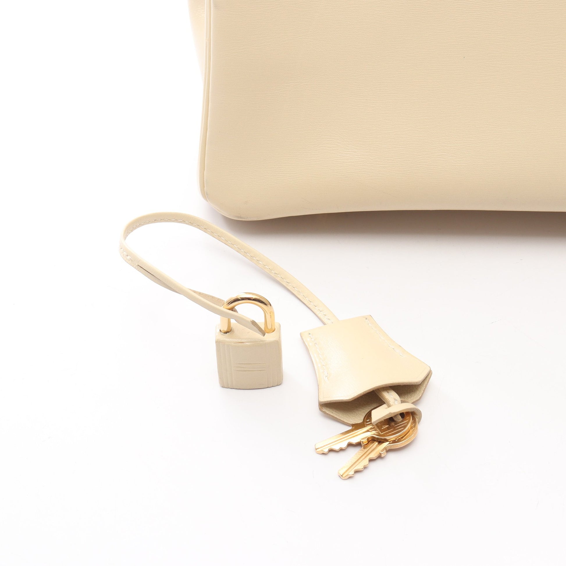 バーキン35 ハンドバッグ ボックスカーフ ライトベージュ ゴールド金具 □C刻印 エルメス バッグ HERMES