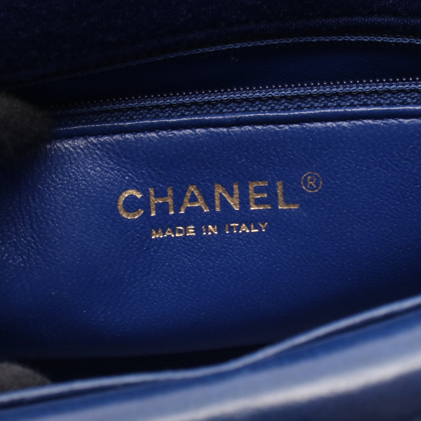 マトラッセ ダイアナフラップ チェーンショルダーバッグ コットンジャージ ブルー ゴールド金具 シャネル バッグ CHANEL