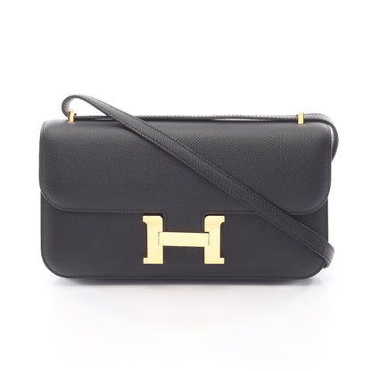 コンスタンスエラン ショルダーバッグ ヴォーエプソン ブラック ゴールド金具 W刻印 エルメス バッグ HERMES