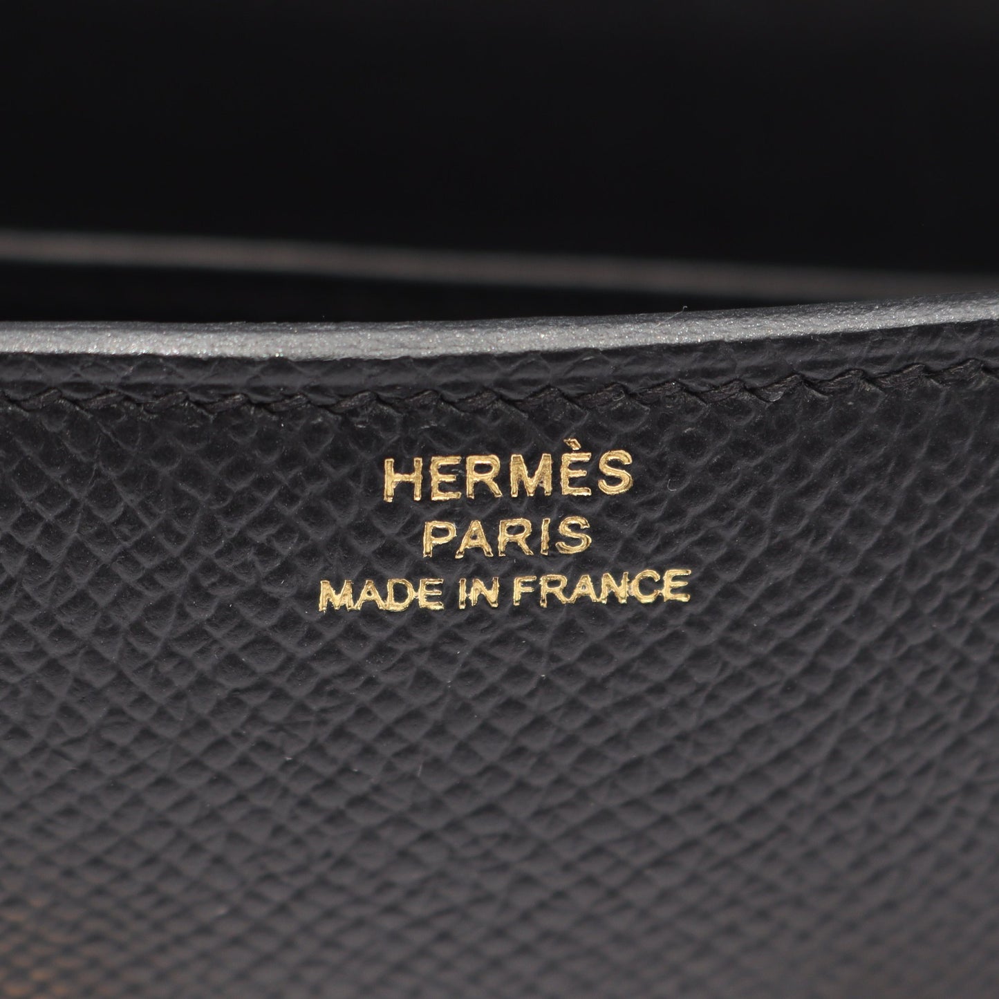 コンスタンスエラン ショルダーバッグ ヴォーエプソン ブラック ゴールド金具 W刻印 エルメス バッグ HERMES