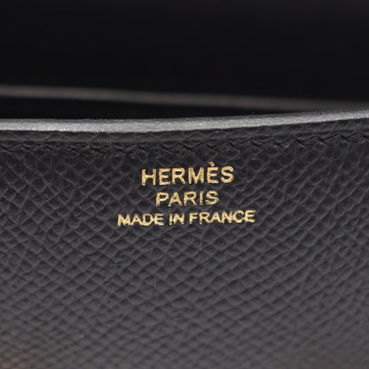 コンスタンスエラン ショルダーバッグ ヴォーエプソン ブラック ゴールド金具 W刻印 エルメス バッグ HERMES