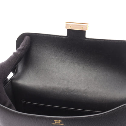 コンスタンスエラン ショルダーバッグ ヴォーエプソン ブラック ゴールド金具 W刻印 エルメス バッグ HERMES