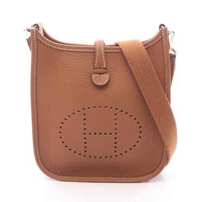 エヴリンアマゾンTPM ゴールド ショルダーバッグ トリヨンクレマンス ブラウン シルバー金具 W刻印 エルメス バッグ HERMES