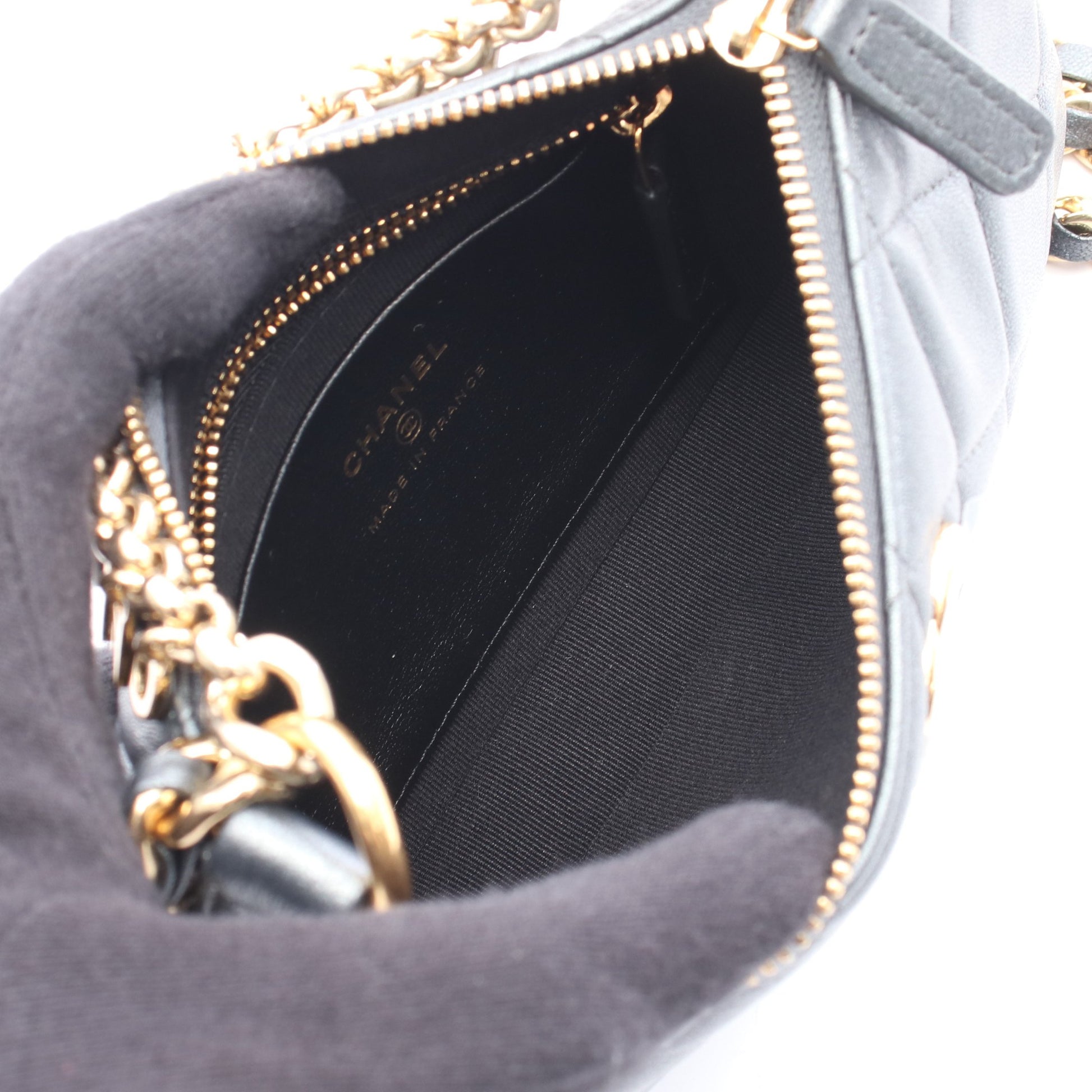 マトラッセ ココマーク チェーンショルダーバッグ レザー グレー ゴールド金具 2WAY シャネル バッグ CHANEL