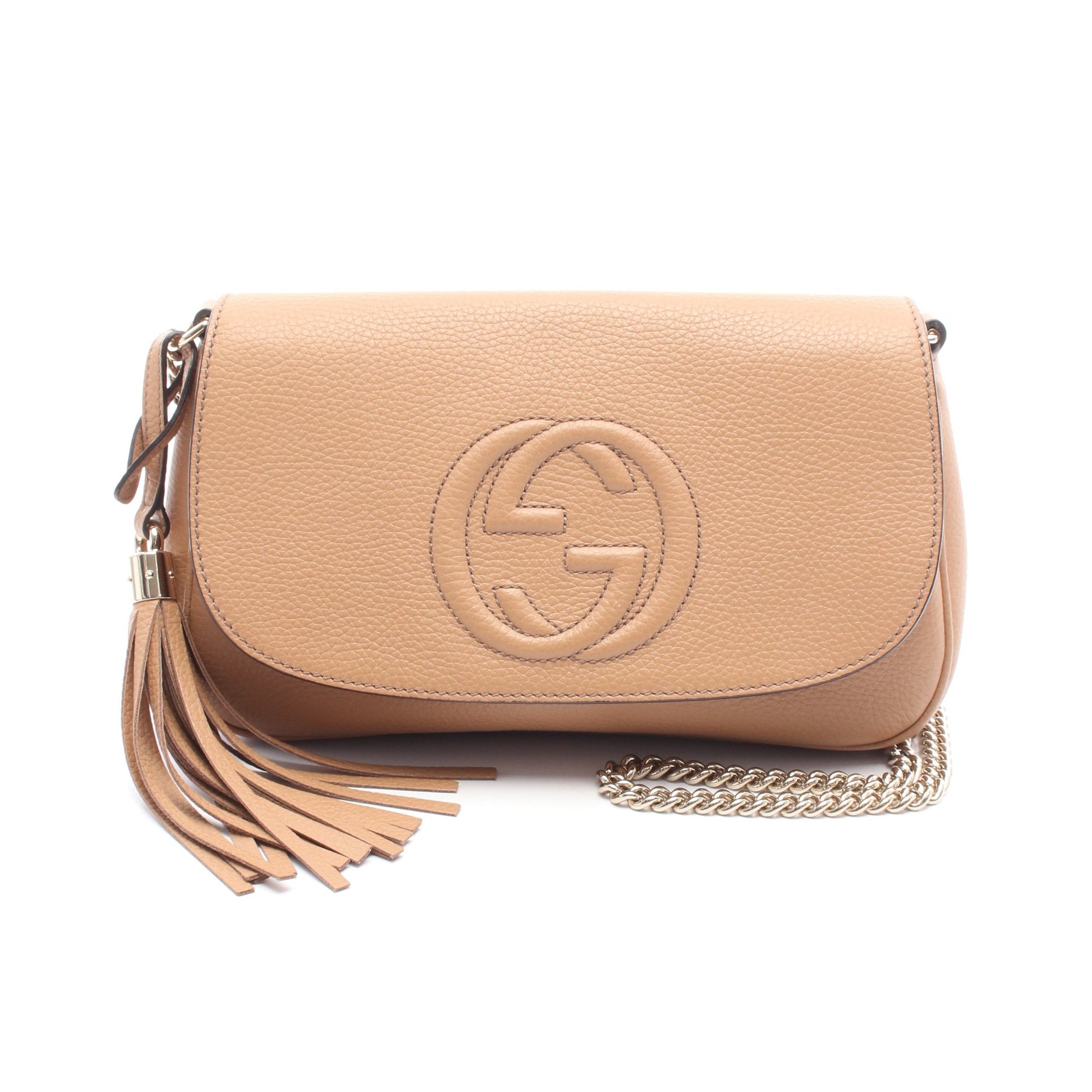 ソーホー インターロッキングG チェーンショルダーバッグ レザー ライトブラウン グッチ バッグ GUCCI