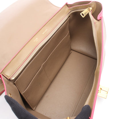トラペーズ スモール ハンドバッグ レザー グレーブラウン ピンクパープル 2WAY セリーヌ バッグ CELINE