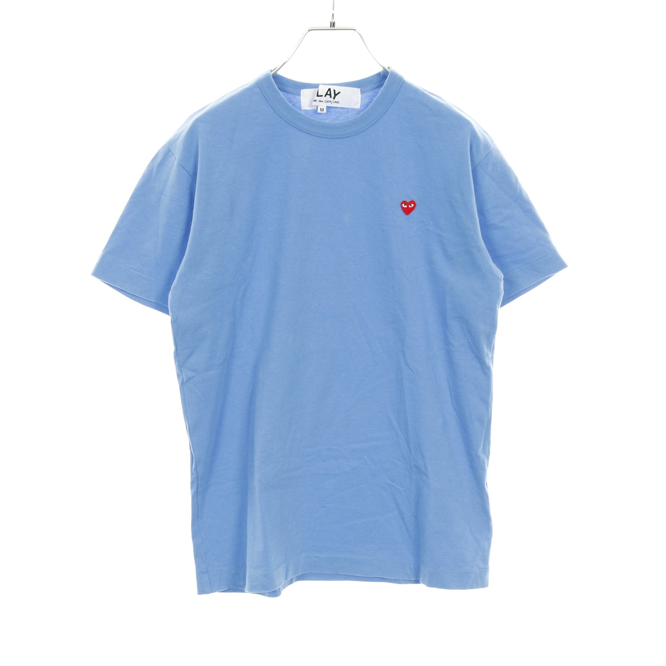 プレイコムデギャルソン ハートTシャツ カットソー ワッペン 半袖 M 青 赤 プレイ コムデギャルソン 青目の赤ハート 半袖Tシャツ-ユニセックス
