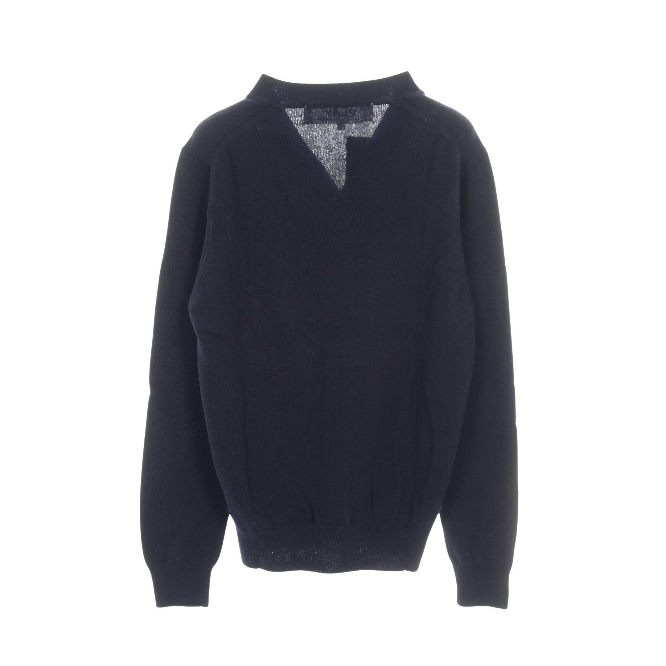 【プレイコムデギャルソン】ウールカーディガン（M）ハートワッペン　長袖　ネイビー プレイ・コムデギャルソン 白ハート・カーディガン（ネイビー