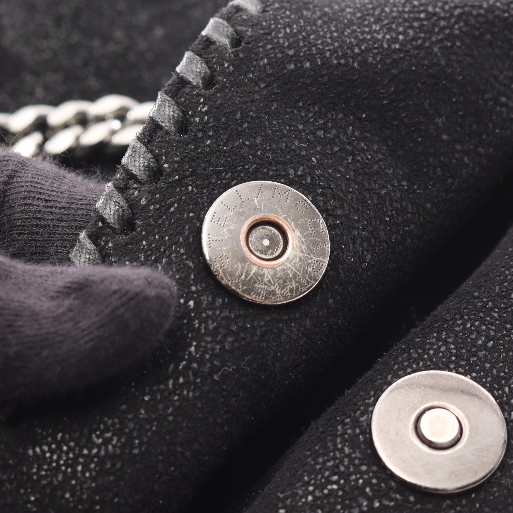 ファラベラ ミニ チェーンショルダーバッグ フェイクレザー ブラック