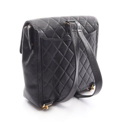 マトラッセ バックパック リュックサック キャビアスキン ブラック ゴールド金具 シャネル バッグ CHANEL