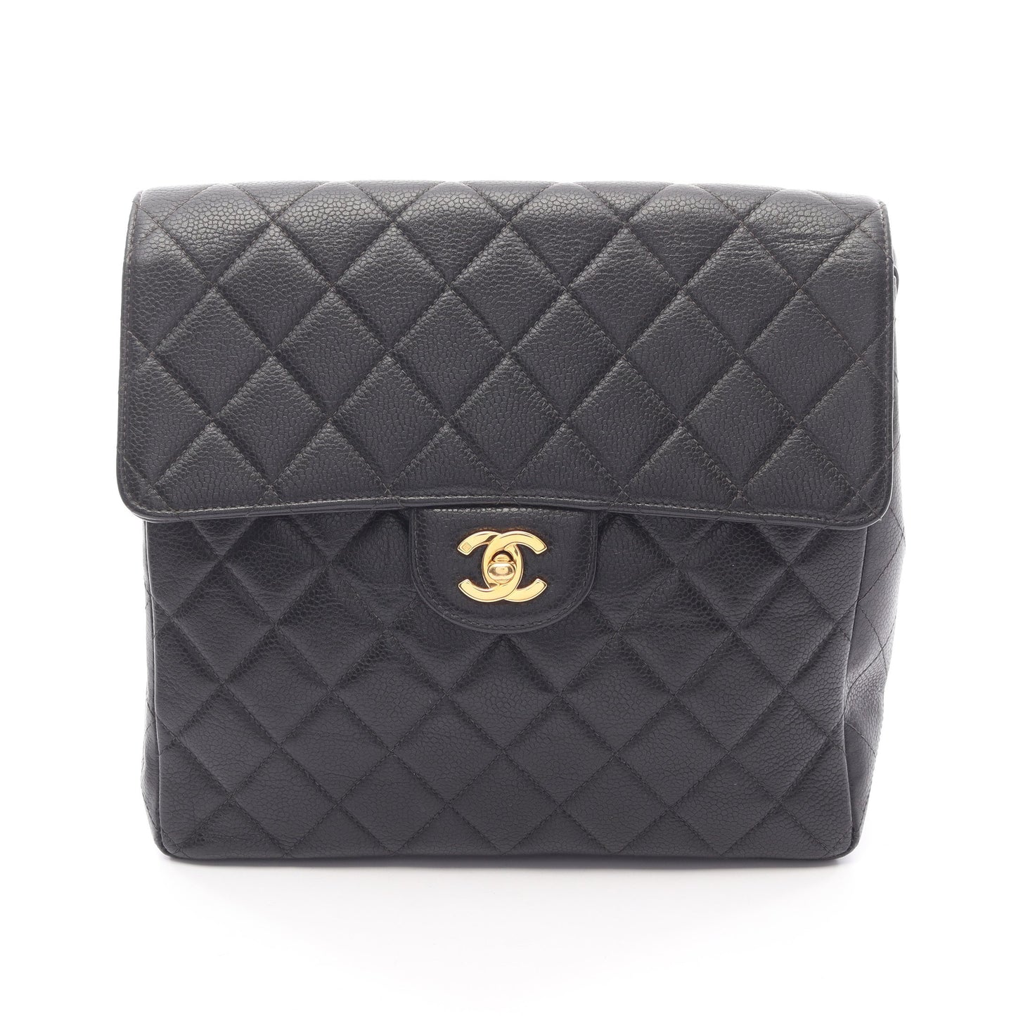 マトラッセ バックパック リュックサック キャビアスキン ブラック ゴールド金具 シャネル バッグ CHANEL