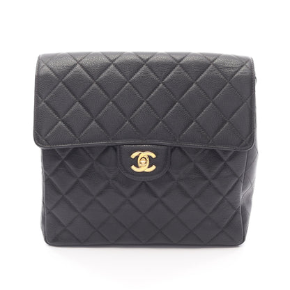 マトラッセ バックパック リュックサック キャビアスキン ブラック ゴールド金具 シャネル バッグ CHANEL