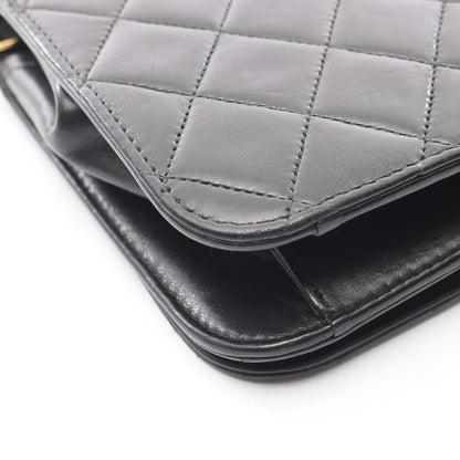 マトラッセ フルフラップ チェーンショルダーバッグ ラムスキン ブラック ゴールド金具 シャネル バッグ CHANEL