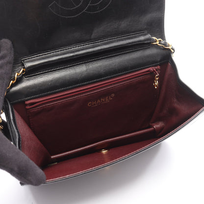 マトラッセ フルフラップ チェーンショルダーバッグ ラムスキン ブラック ゴールド金具 シャネル バッグ CHANEL