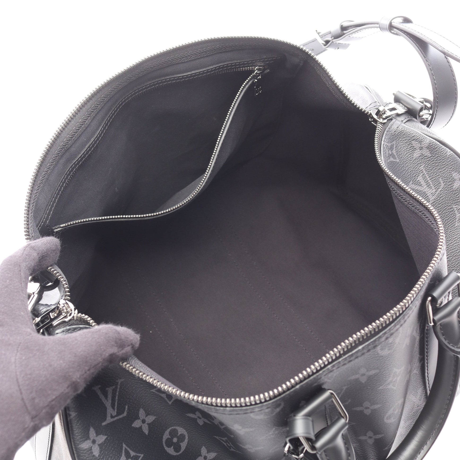 キーポル バンドリエール45 モノグラムエクリプス ボストンバッグ PVC レザー ブラック 2WAY ルイヴィトン バッグ LOUIS VUITTON