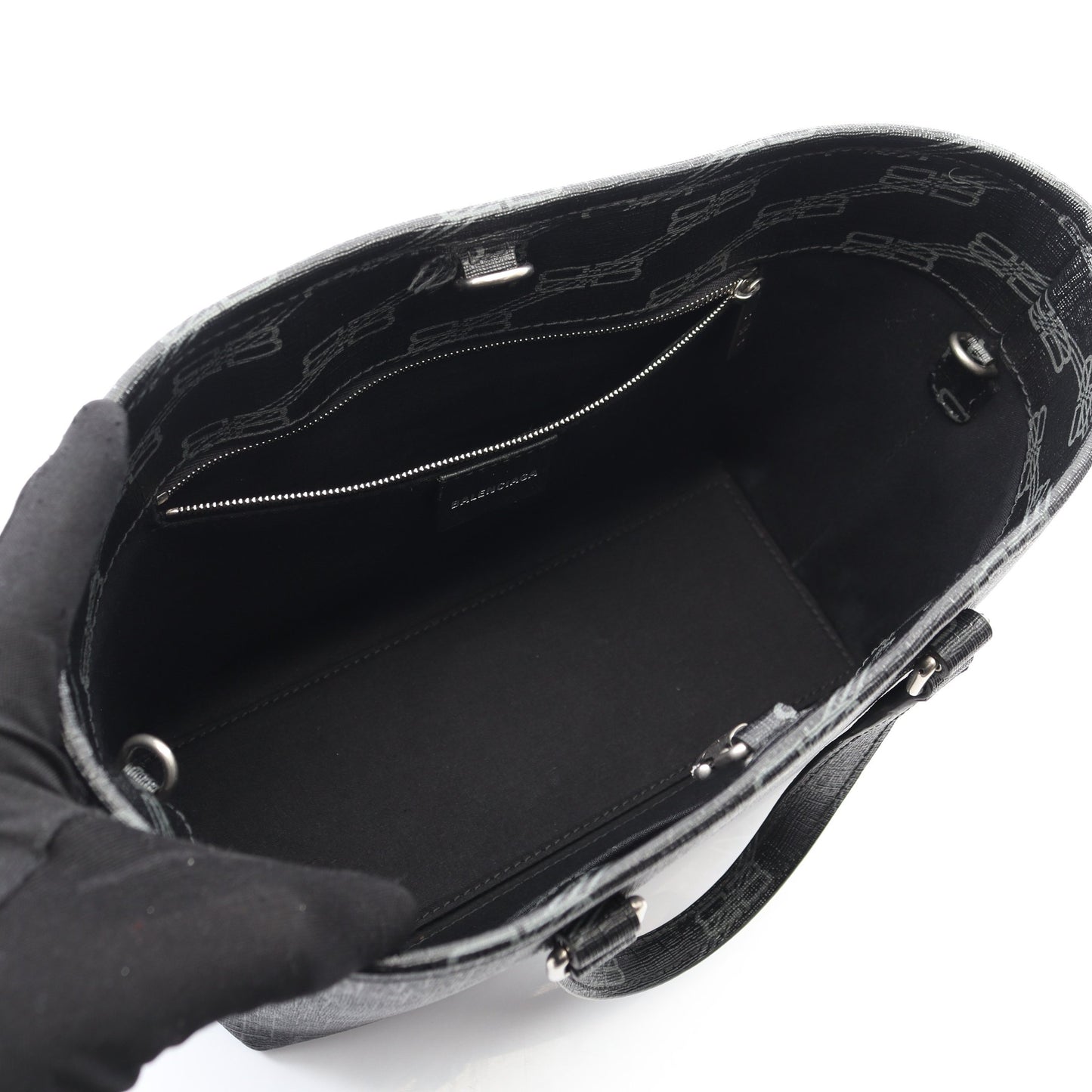 シグネチャー スモール ショッパー ハンドバッグ PVC ブラック 2WAY バレンシアガ バッグ BALENCIAGA