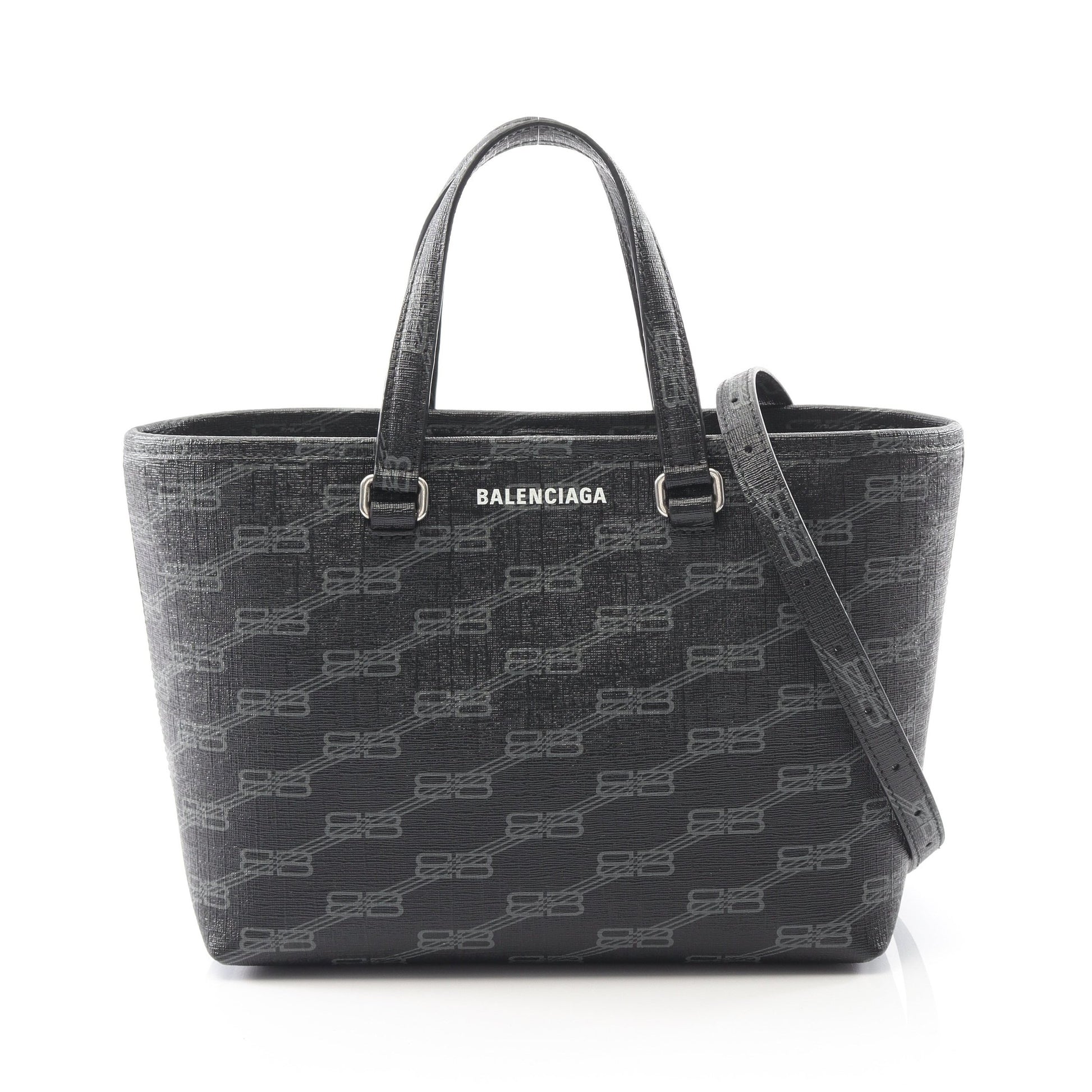 シグネチャー スモール ショッパー ハンドバッグ PVC ブラック 2WAY バレンシアガ バッグ BALENCIAGA
