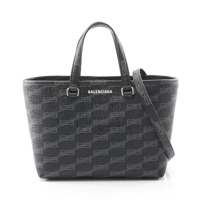 シグネチャー スモール ショッパー ハンドバッグ PVC ブラック 2WAY バレンシアガ バッグ BALENCIAGA