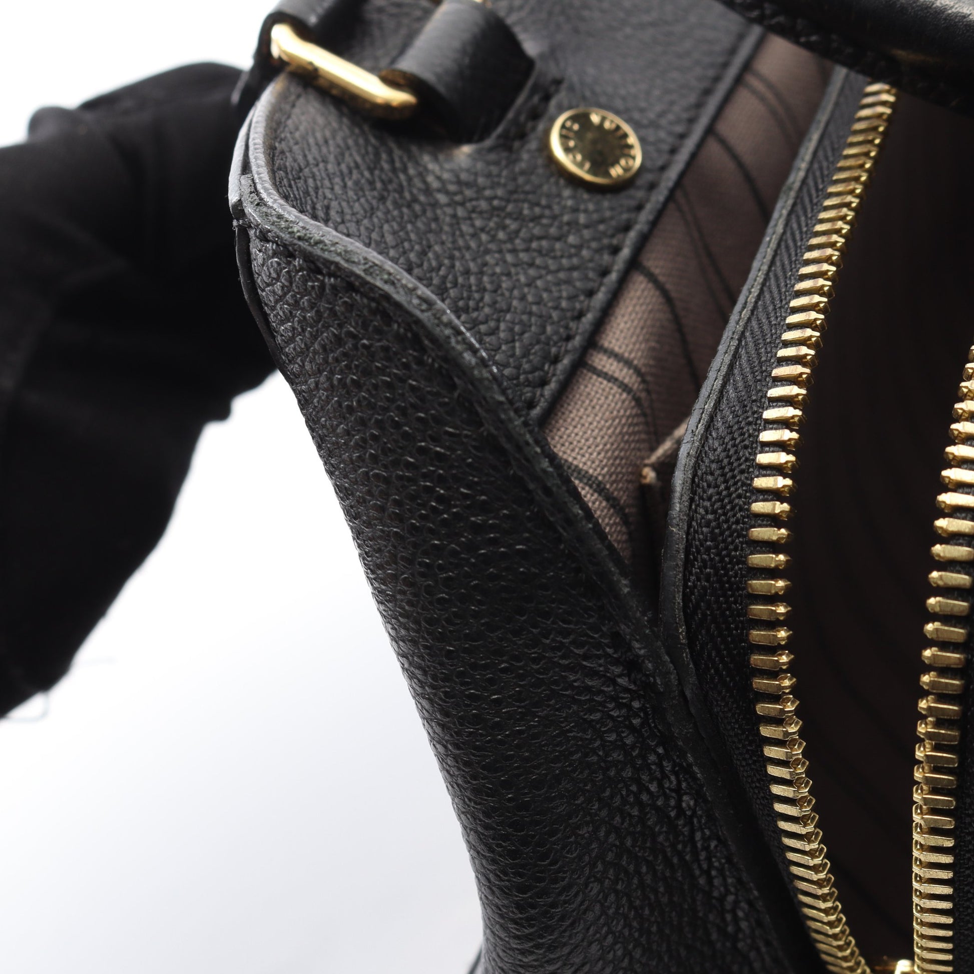 モンテーニュBB モノグラムアンプラント ノワール ハンドバッグ レザー ブラック ルイヴィトン バッグ LOUIS VUITTON