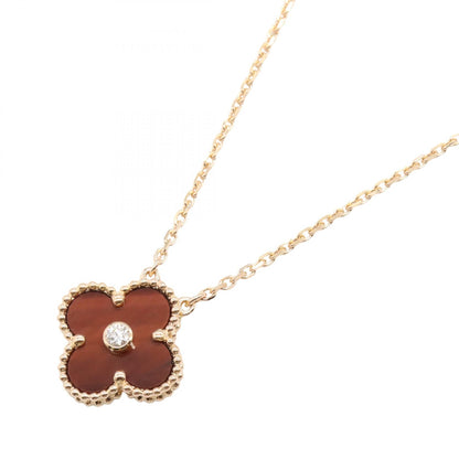 ヴィンテージ アルハンブラ ネックレス ブルズアイ ネックレス K18PG ダイヤモンド ブルズアイ ピンクゴールド クリア ヴァンクリーフアンドアーペル アクセサリー Van Cleef & Arpels