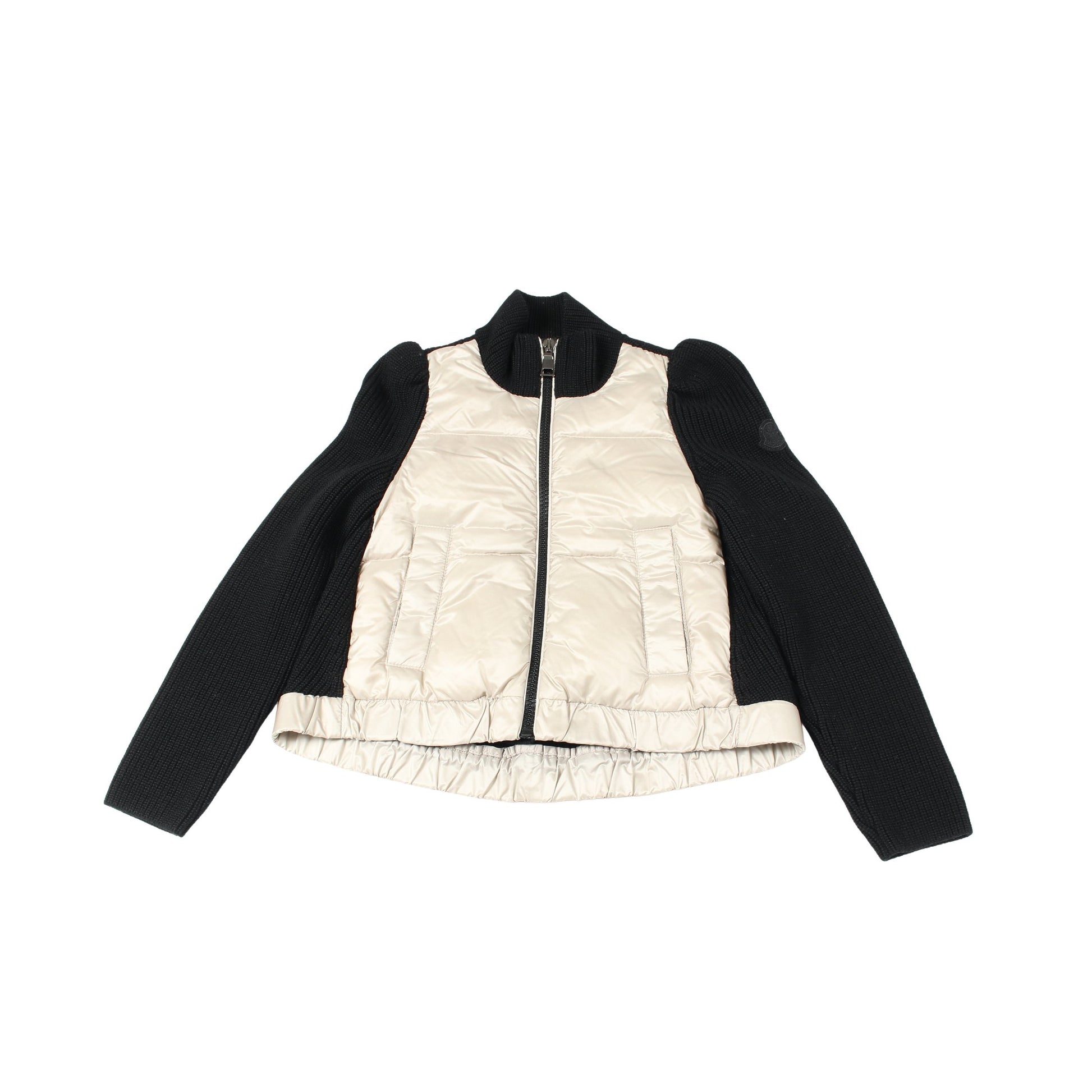 キッズ カーディガン 切替 ダウンジャケット ナイロン ウール ベージュ ブラック アウター MONCLER