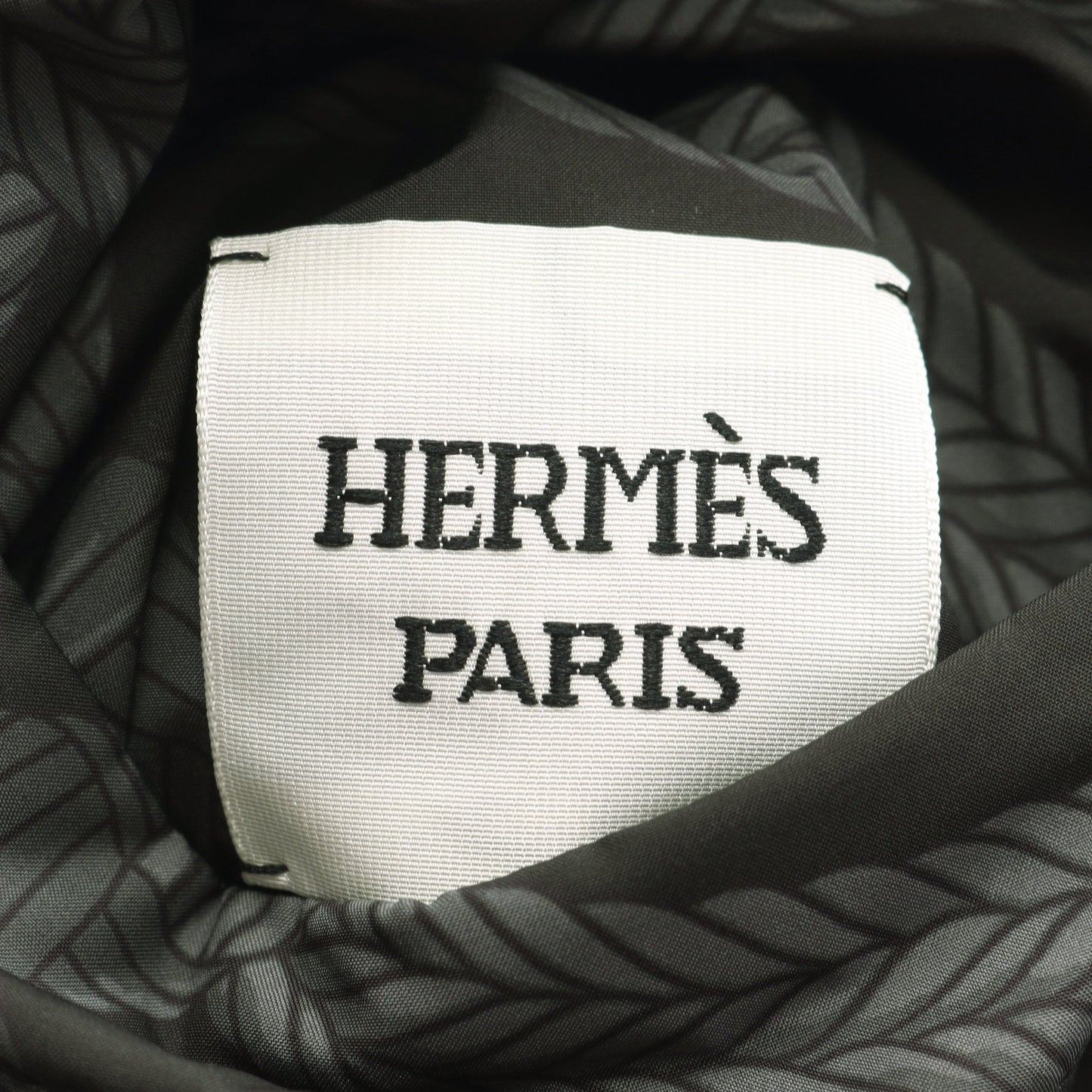 セリエボタン シャツ ジャケット 総柄 ダークグレー 中綿 エルメス アウター HERMES