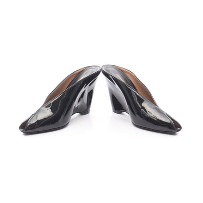 オープントゥ パンプス エナメルレザー ブラック サルヴァトーレフェラガモ シューズ Salvatore Ferragamo