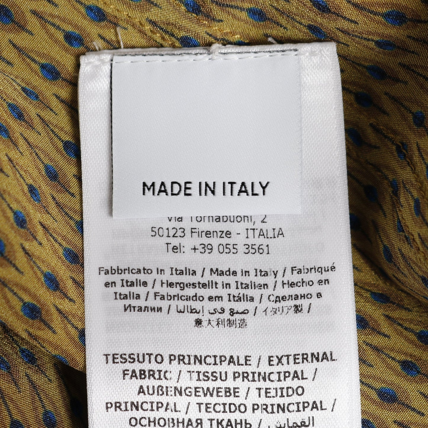シャツワンピース 総柄 シルク イエローブラウン ブルー マルチカラー サルヴァトーレフェラガモ ワンピース Salvatore Ferragamo