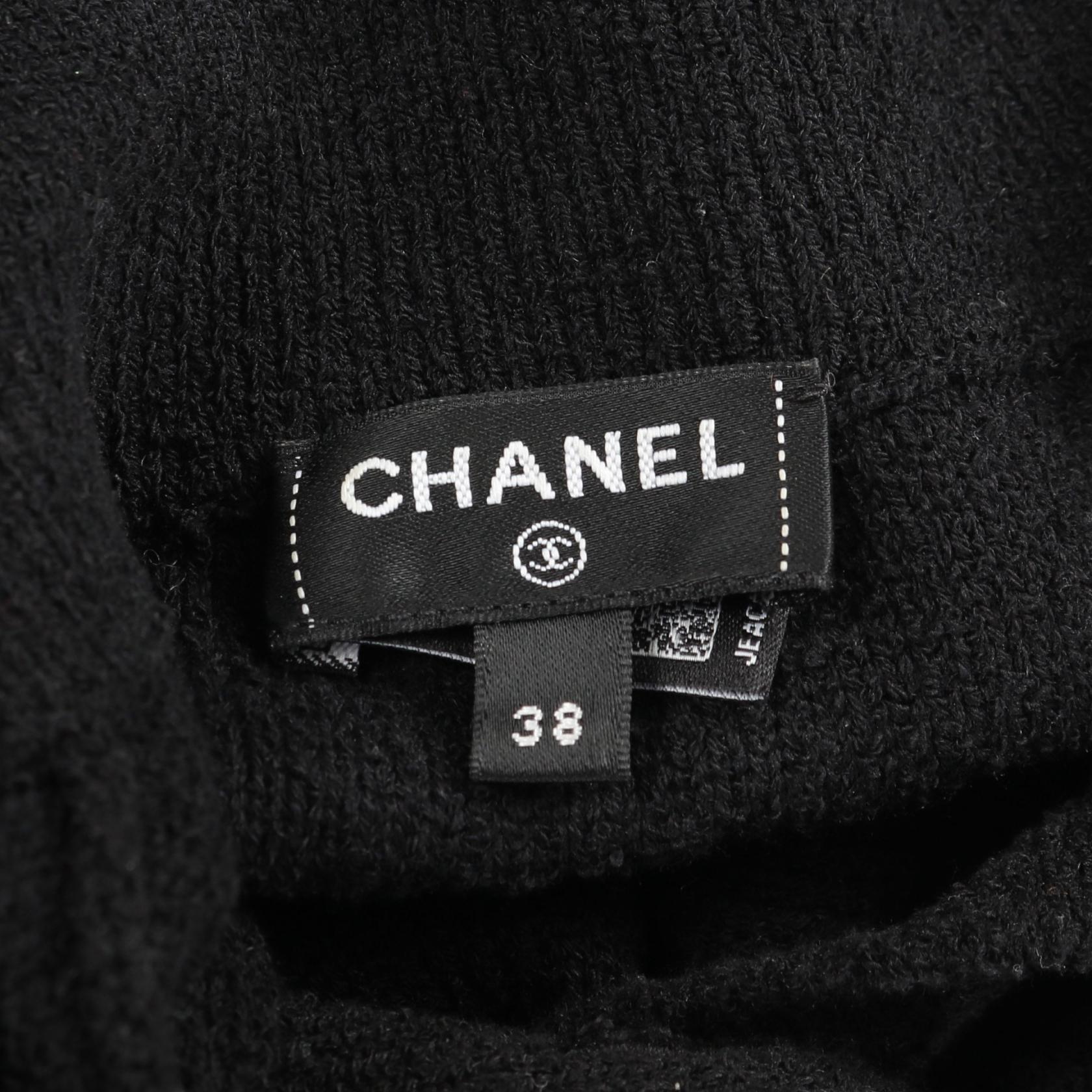 ココマーク フェイクパールボタン ワンピース コットン ブラック シャネル ワンピース CHANEL