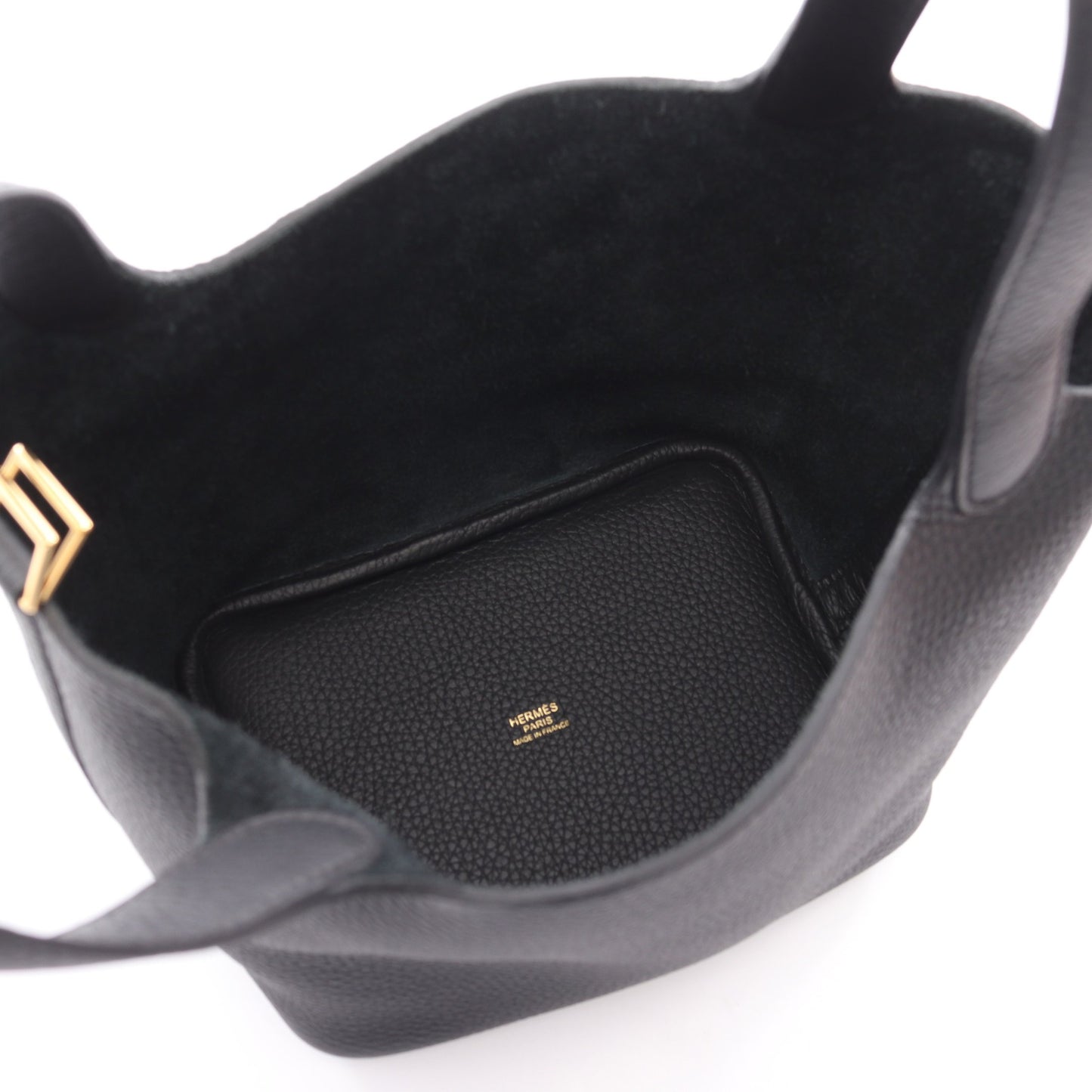 ピコタンロックPM ハンドバッグ トリヨンクレマンス ブラック ゴールド金具 K刻印 エルメス バッグ HERMES
