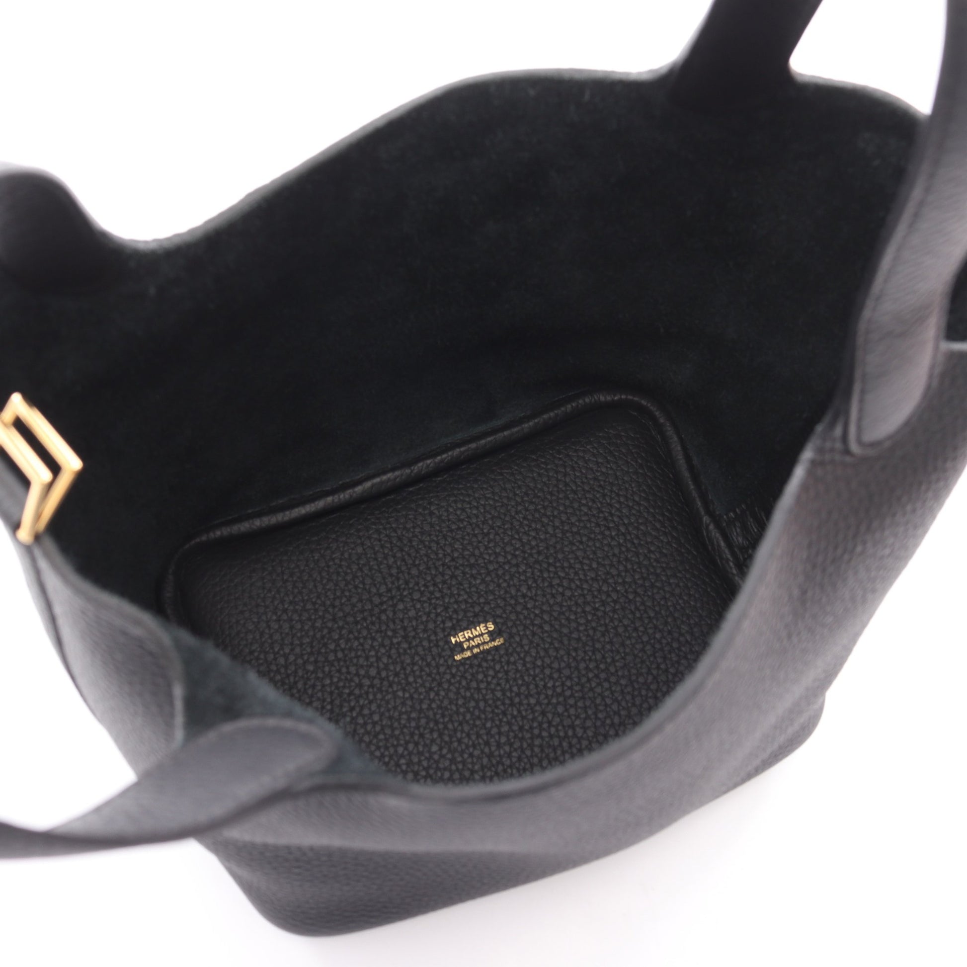 ピコタンロックPM ハンドバッグ トリヨンクレマンス ブラック ゴールド金具 K刻印 エルメス バッグ HERMES