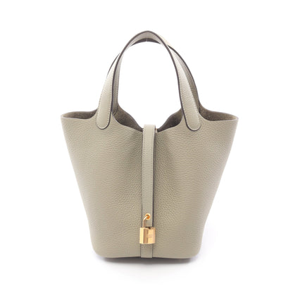 ピコタンロックPM セージ ハンドバッグ トリヨンクレマンス グレーグリーン ゴールド金具 K刻印 エルメス バッグ HERMES