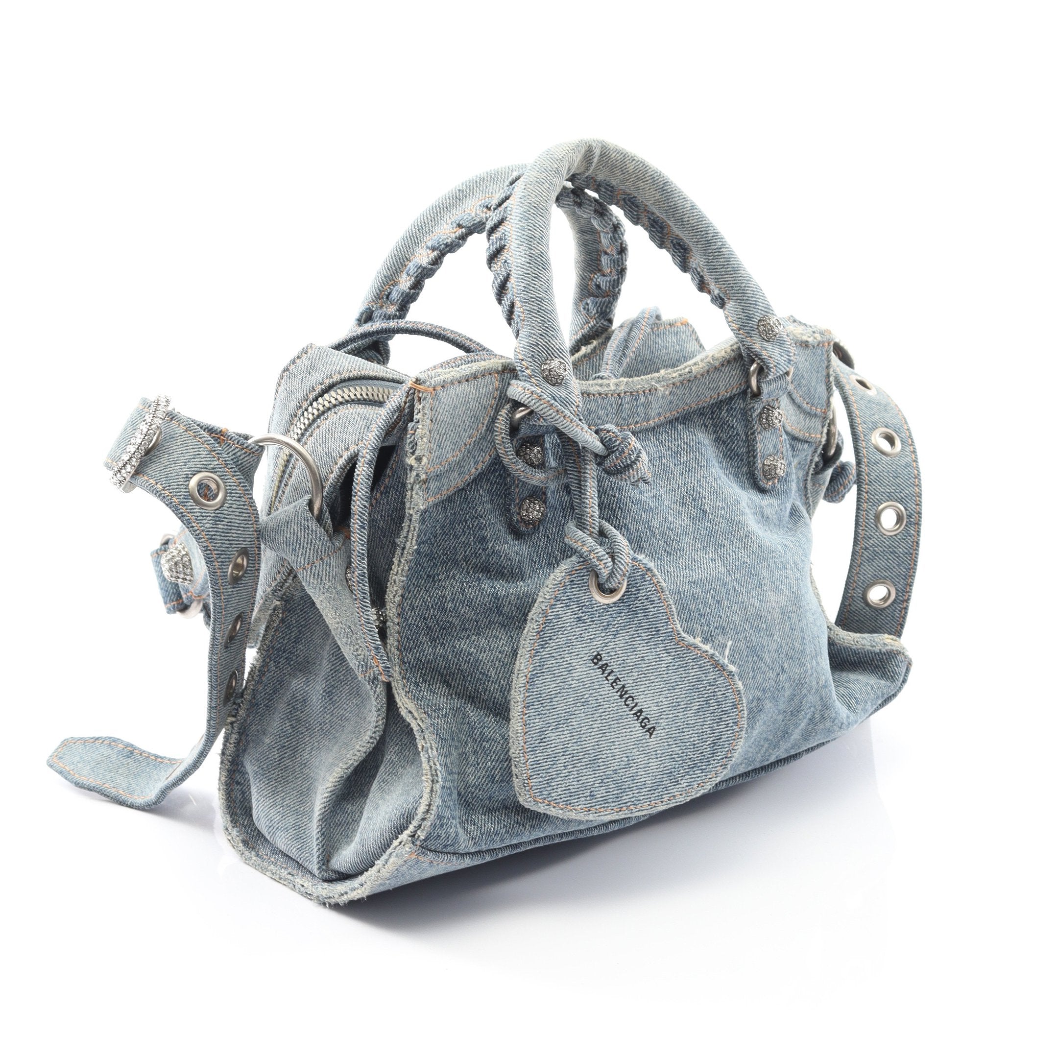 ネオ カゴール S ハンドバッグ デニム ブルー 2WAY バレンシアガ – RECLO