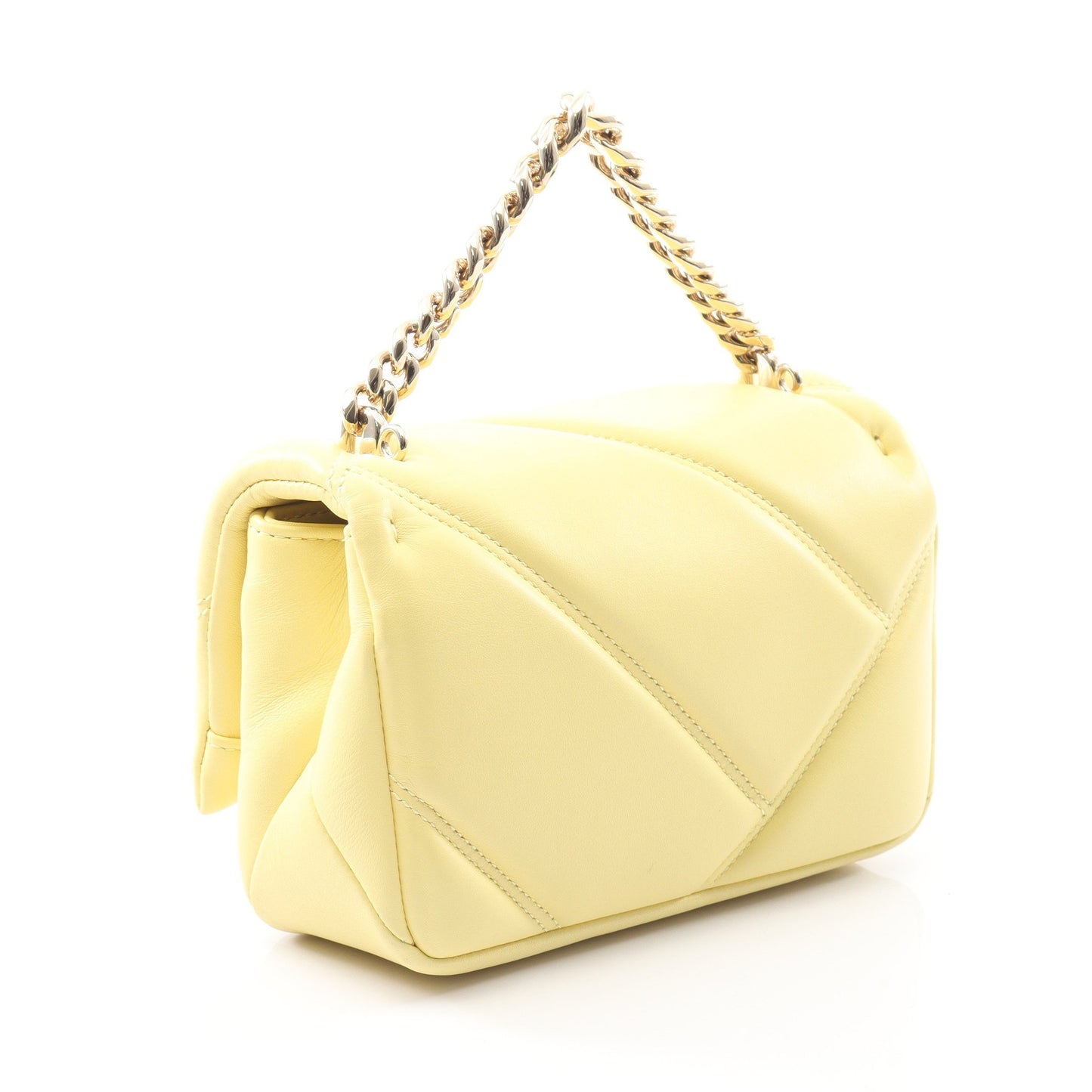 セルペンティ カボション チェーンハンドバッグ レザー ライトイエロー 2WAY ブルガリ バッグ BVLGARI